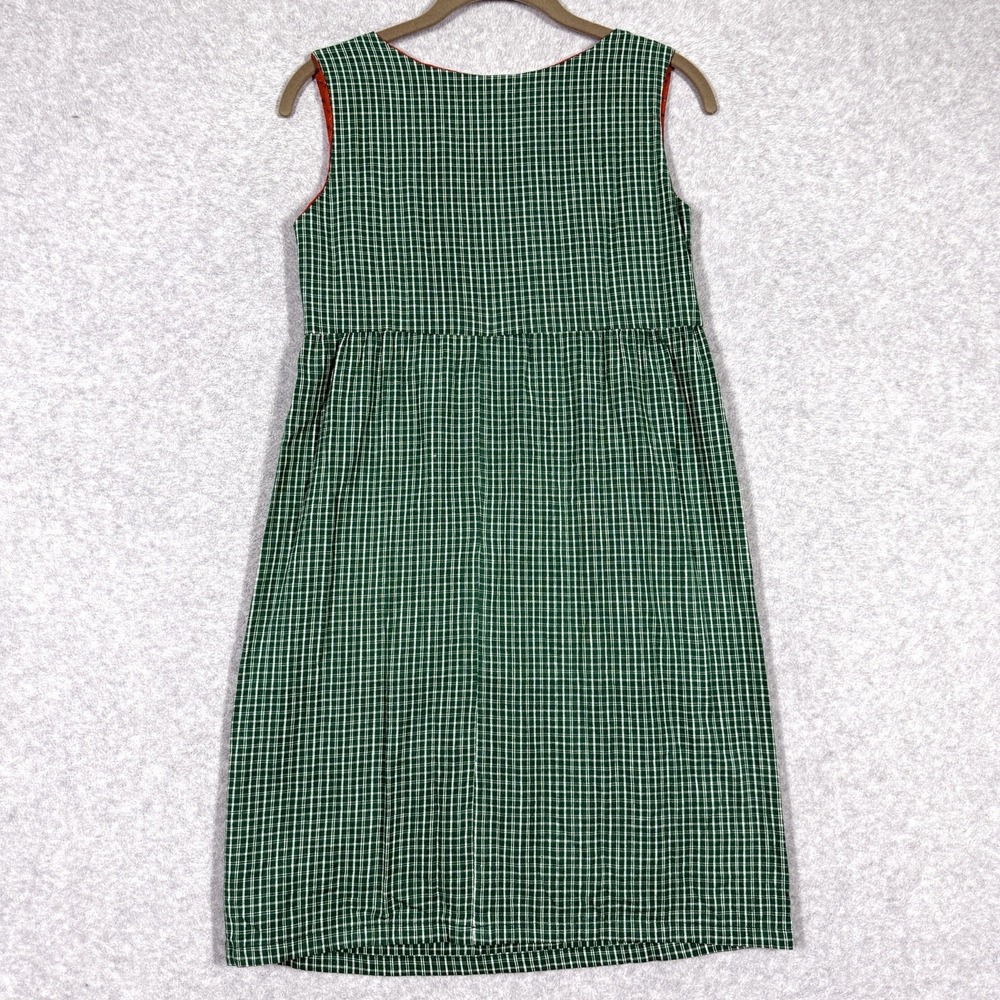 Vintage Handmade Christmas Dress Girls‎ 10 12 Plaid Midi Jumper Santa Cottage - Picture 5 of 10